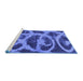 Sideview of Machine Washable Persian Blue Bohemian Rug, wshabs1042blu