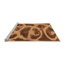 Sideview of Machine Washable Persian Orange Bohemian Area Rugs, wshabs1042org