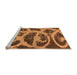 Sideview of Machine Washable Persian Orange Bohemian Area Rugs, wshabs1042org