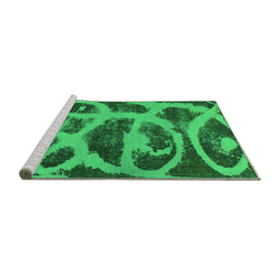 Sideview of Machine Washable Persian Green Bohemian Area Rugs, wshabs1042grn