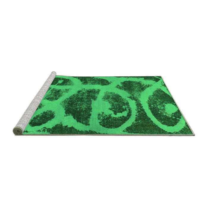 Sideview of Machine Washable Persian Green Bohemian Area Rugs, wshabs1042grn