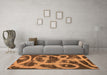 Machine Washable Persian Orange Bohemian Area Rugs in a Living Room, wshabs1042org