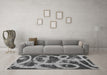 Machine Washable Persian Gray Bohemian Rug in a Living Room,, wshabs1042gry