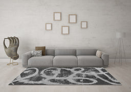 Machine Washable Persian Gray Bohemian Rug in a Living Room,, wshabs1042gry