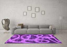 Machine Washable Persian Pink Bohemian Rug in a Living Room, wshabs1042pnk