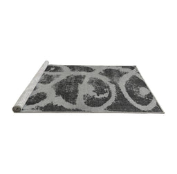 Sideview of Machine Washable Persian Gray Bohemian Rug, wshabs1042gry