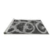 Sideview of Machine Washable Persian Gray Bohemian Rug, wshabs1042gry