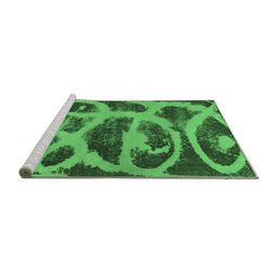 Sideview of Machine Washable Persian Emerald Green Bohemian Area Rugs, wshabs1042emgrn