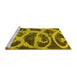 Sideview of Machine Washable Persian Yellow Bohemian Rug, wshabs1042yw