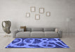 Machine Washable Persian Blue Bohemian Rug in a Living Room, wshabs1042blu