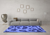 Machine Washable Persian Blue Bohemian Rug, wshabs1042blu