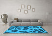 Machine Washable Persian Light Blue Bohemian Rug in a Living Room, wshabs1042lblu