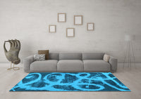 Machine Washable Persian Light Blue Bohemian Rug, wshabs1042lblu