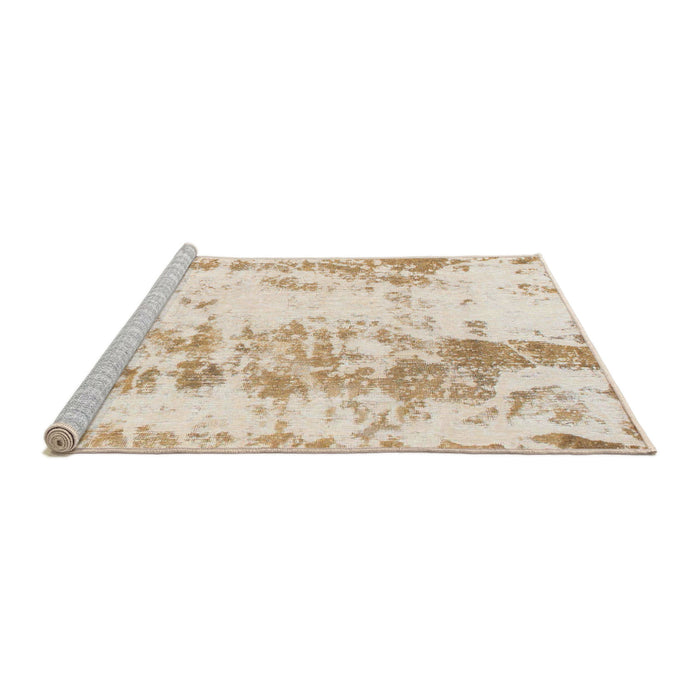 Sideview of Machine Washable Abstract Peach Rug, wshabs1043