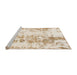 Sideview of Machine Washable Abstract Peach Rug, wshabs1043