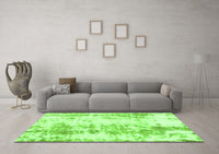 Machine Washable Abstract Green Modern Rug, wshabs1043grn