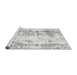 Sideview of Machine Washable Abstract Gray Modern Rug, wshabs1043gry