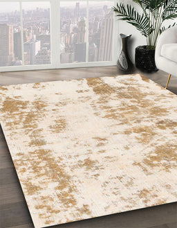 Machine Washable Abstract Peach Rug in a Family Room, wshabs1043
