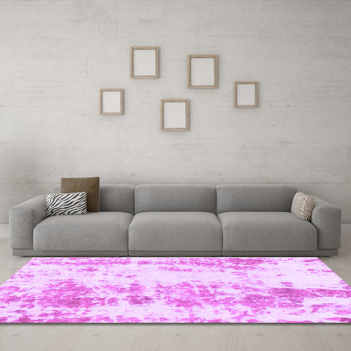 Machine Washable Abstract Purple Modern Area Rugs in a Living Room, wshabs1043pur