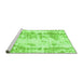 Sideview of Machine Washable Abstract Green Modern Area Rugs, wshabs1043grn