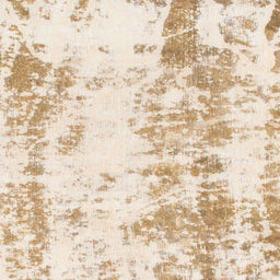 Round Abstract Peach Puff Gold Modern Rug, abs1043