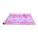 Sideview of Machine Washable Abstract Purple Modern Area Rugs, wshabs1043pur