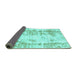 Sideview of Abstract Turquoise Modern Rug, abs1043turq