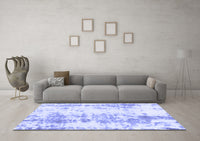 Machine Washable Abstract Blue Modern Rug, wshabs1043blu