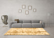 Machine Washable Abstract Brown Modern Rug in a Living Room,, wshabs1043brn