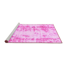 Sideview of Machine Washable Abstract Pink Modern Rug, wshabs1043pnk