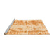 Sideview of Machine Washable Abstract Orange Modern Area Rugs, wshabs1043org