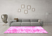 Machine Washable Abstract Pink Modern Rug in a Living Room, wshabs1043pnk