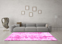 Machine Washable Abstract Pink Modern Rug, wshabs1043pnk
