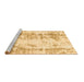 Sideview of Machine Washable Abstract Brown Modern Rug, wshabs1043brn