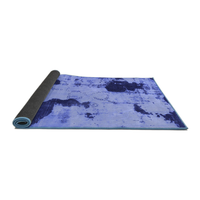Sideview of Abstract Blue Modern Rug, abs1044blu