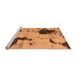 Sideview of Machine Washable Abstract Orange Modern Area Rugs, wshabs1044org