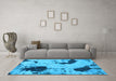 Machine Washable Abstract Light Blue Modern Rug in a Living Room, wshabs1044lblu