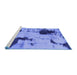 Sideview of Machine Washable Abstract Blue Modern Rug, wshabs1044blu