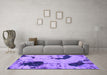 Machine Washable Abstract Purple Modern Area Rugs in a Living Room, wshabs1044pur