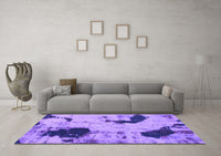 Machine Washable Abstract Purple Modern Rug, wshabs1044pur