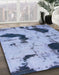 Machine Washable Abstract Azure Blue Rug in a Family Room, wshabs1044