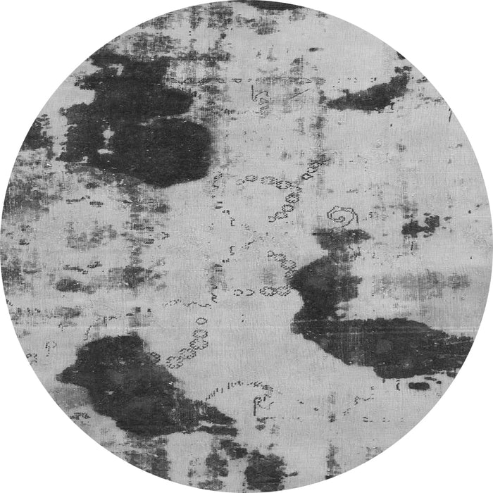 Round Machine Washable Abstract Gray Modern Rug, wshabs1044gry