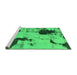 Sideview of Machine Washable Abstract Green Modern Area Rugs, wshabs1044grn