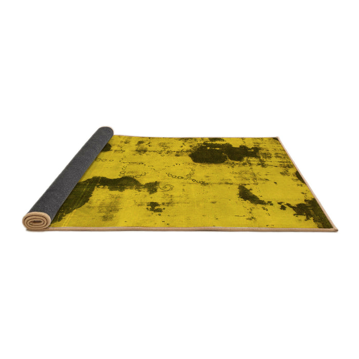 Sideview of Abstract Yellow Modern Rug, abs1044yw