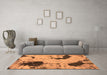 Machine Washable Abstract Orange Modern Area Rugs in a Living Room, wshabs1044org