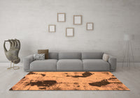 Machine Washable Abstract Orange Modern Rug, wshabs1044org