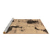 Sideview of Machine Washable Abstract Brown Modern Rug, wshabs1044brn