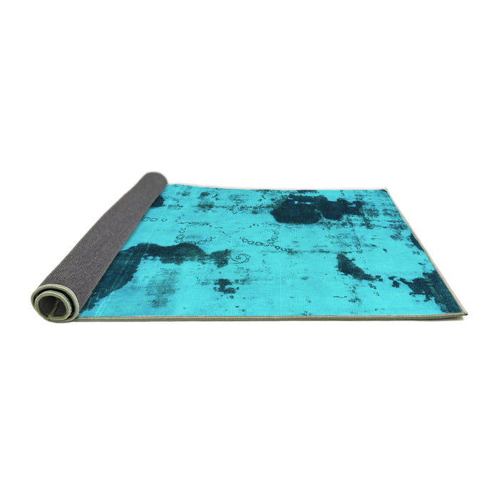 Sideview of Abstract Turquoise Modern Rug, abs1044turq