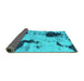 Sideview of Abstract Turquoise Modern Rug, abs1044turq