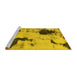 Sideview of Machine Washable Abstract Yellow Modern Rug, wshabs1044yw